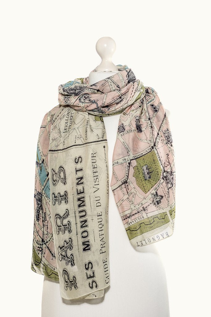 Paris Map Scarf - The Nancy Smillie Shop - Art, Jewellery & Designer Gifts Glasgow