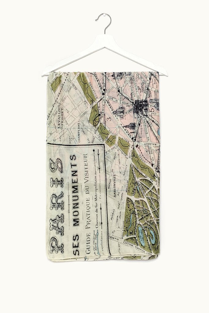 Paris Map Scarf - The Nancy Smillie Shop - Art, Jewellery & Designer Gifts Glasgow