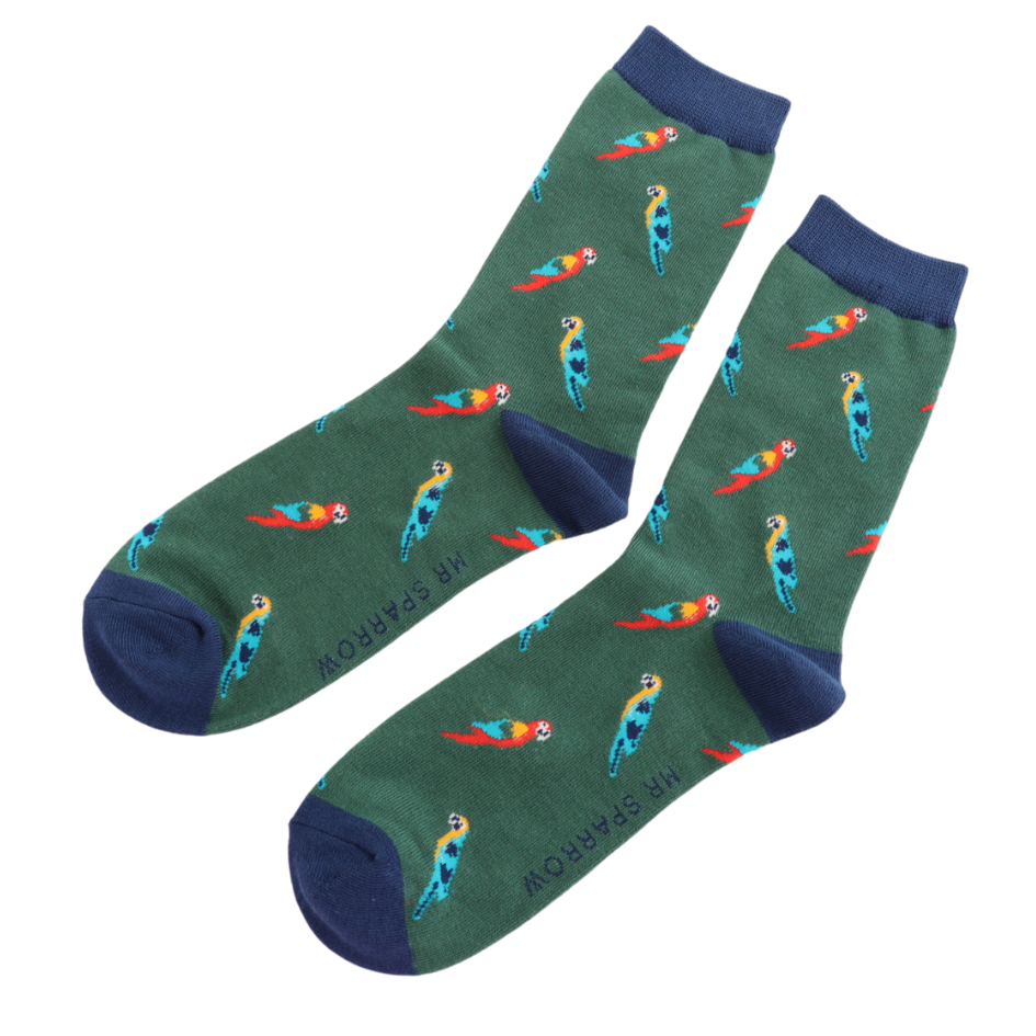 parrots green socks - Father’s Day - Scotland