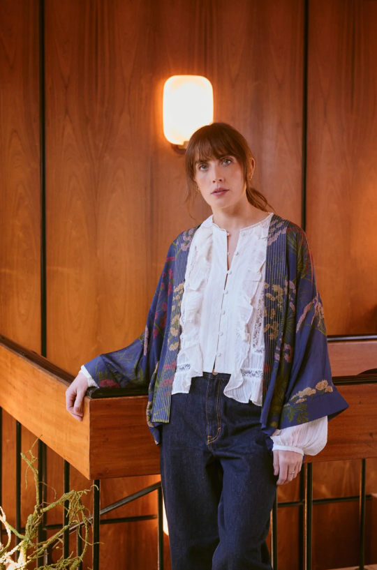 Parsley Seed Navy Kimono - Clothing - Scotland