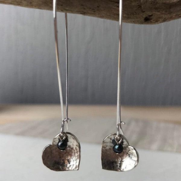 Peacock Pearl Heart Earrings - The Nancy Smillie Shop - Art, Jewellery & Designer Gifts Glasgow