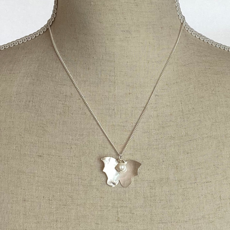 Pearl and Butterfly Pendant - The Nancy Smillie Shop - Art, Jewellery & Designer Gifts Glasgow
