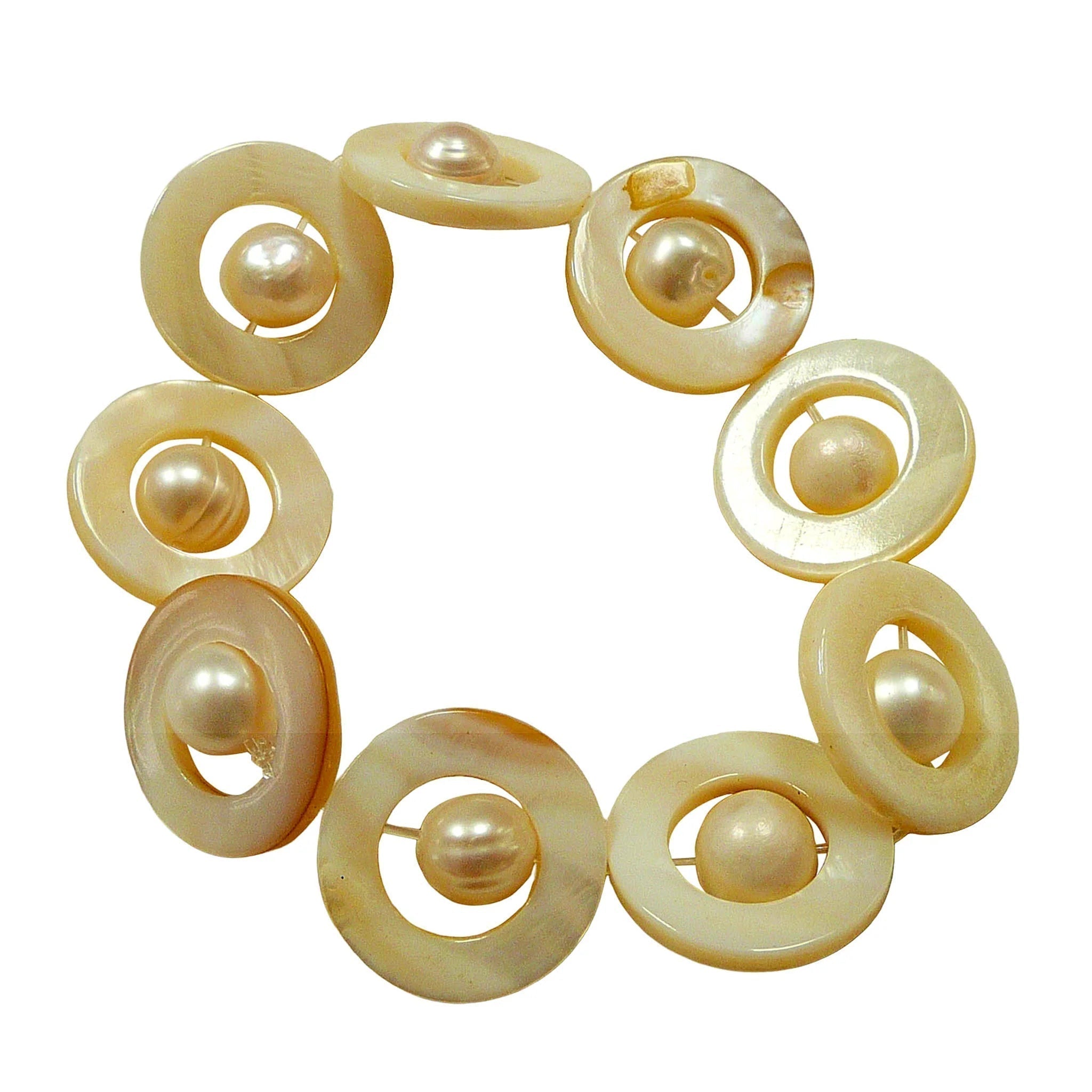 Pearl Shell Bracelet White - The Nancy Smillie Shop - Art, Jewellery & Designer Gifts Glasgow
