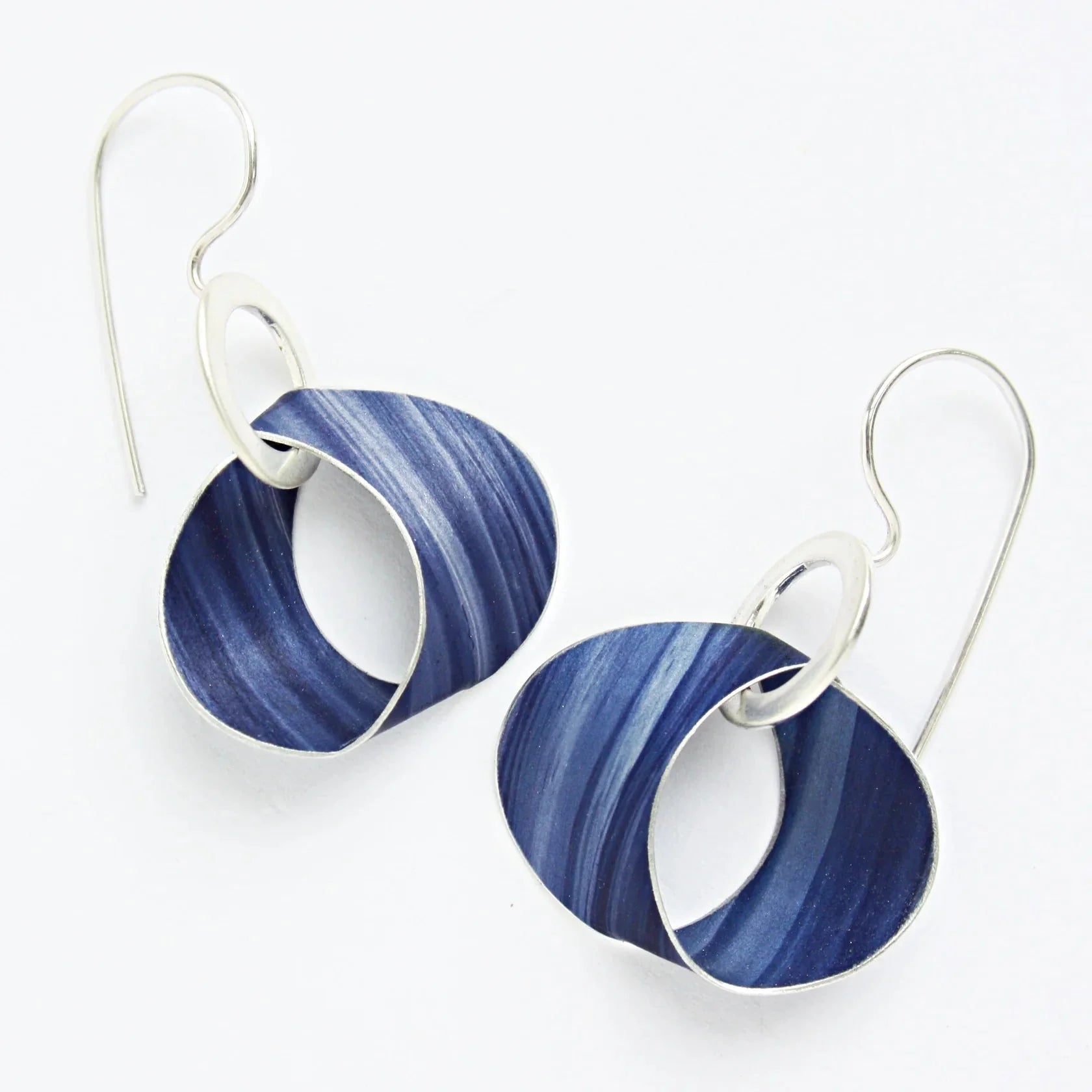 Petrol Twisted Loop Drop Earrings - The Nancy Smillie Shop - Art, Jewellery & Designer Gifts Glasgow