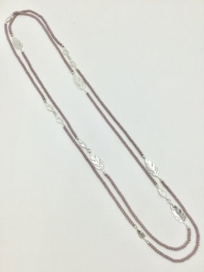 Pink Crystal Leaf Necklace - The Nancy Smillie Shop - Art, Jewellery & Designer Gifts Glasgow