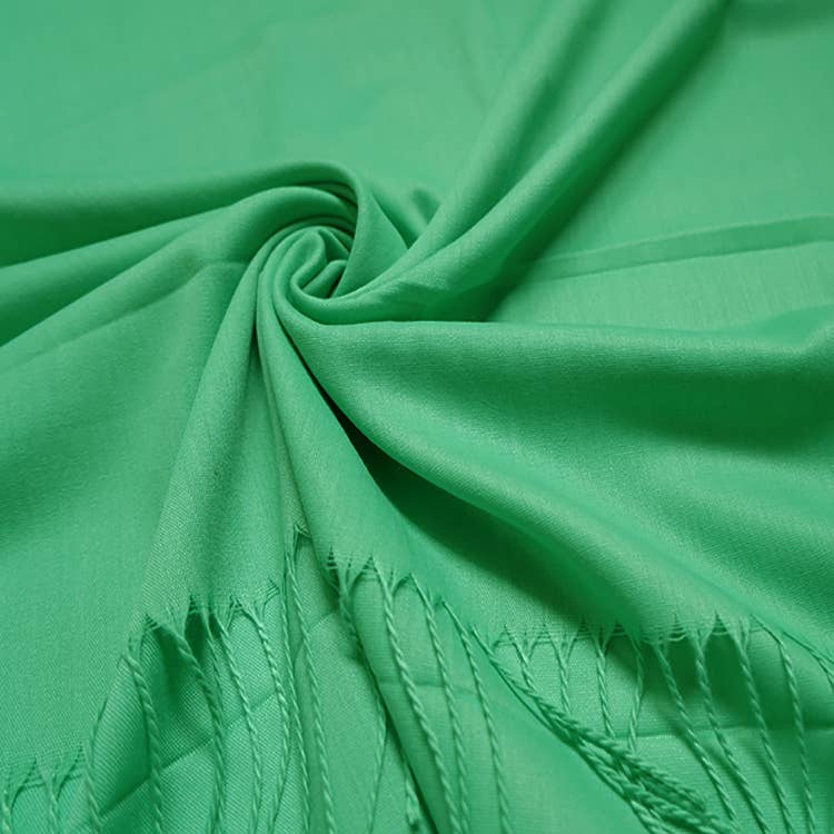 Plain cotton blend pashmina with tassels: Mint A10 - Scarves! - Scotland