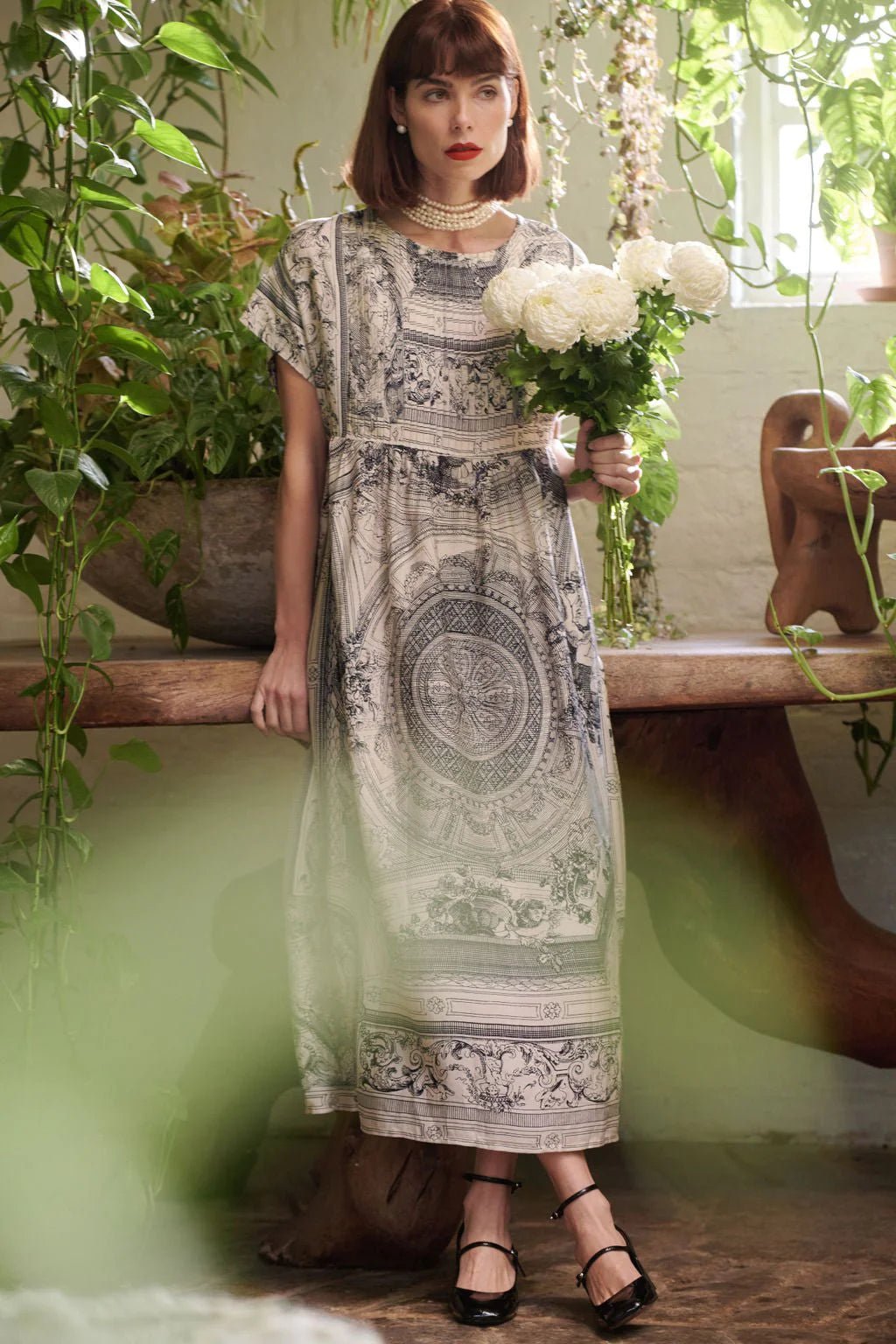 Pleat Dress Cherub Natural s m