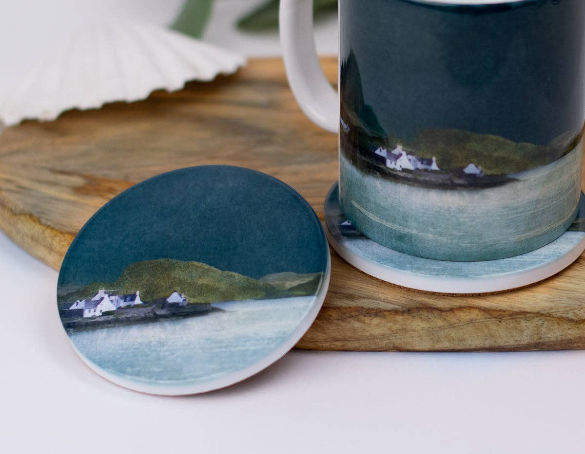 Plockton Ceramic Coaster Gift Boxed - Gifts Under £10 - Scotland