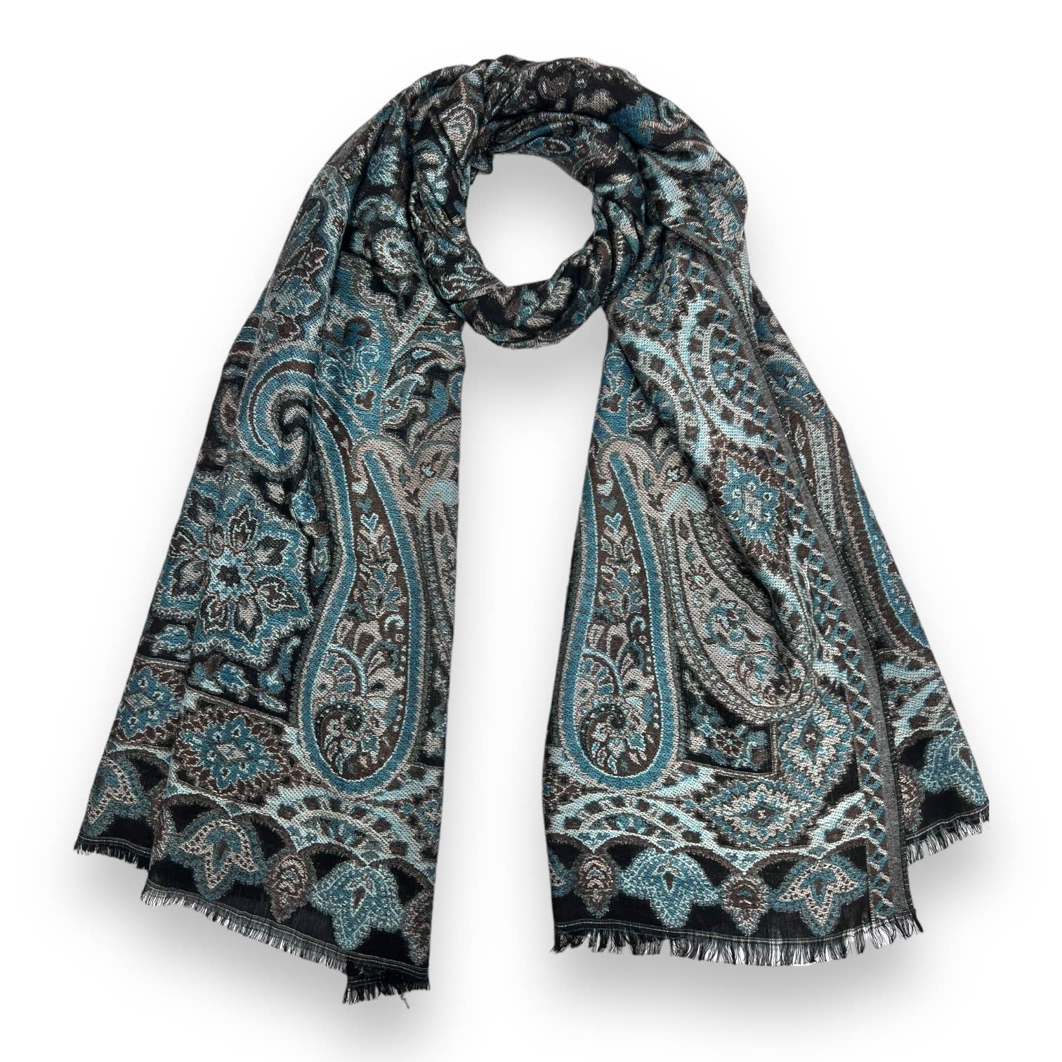 Premium pashmina with paisley print: Mustard | The Nancy Smillie Shop - Art, Jewellery & Designer Gifts Glasgow Scotland