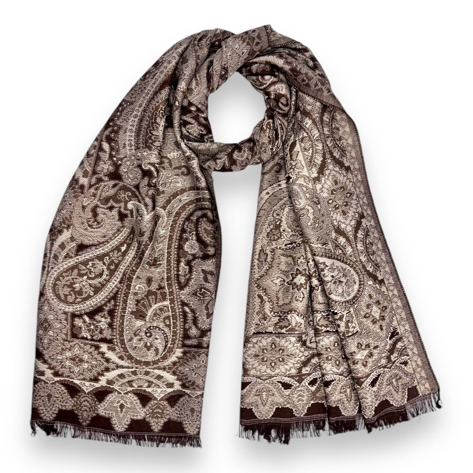 Premium pashmina with paisley print: Mustard | The Nancy Smillie Shop - Art, Jewellery & Designer Gifts Glasgow Scotland