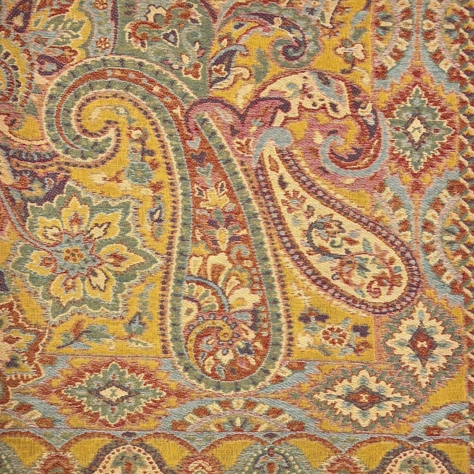 Premium pashmina with paisley print: Mustard | The Nancy Smillie Shop - Art, Jewellery & Designer Gifts Glasgow Scotland