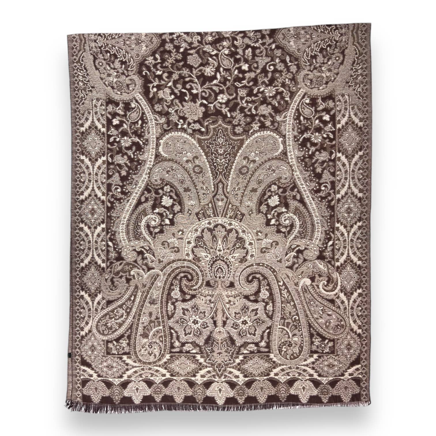 Premium pashmina with paisley print: Mustard | The Nancy Smillie Shop - Art, Jewellery & Designer Gifts Glasgow Scotland