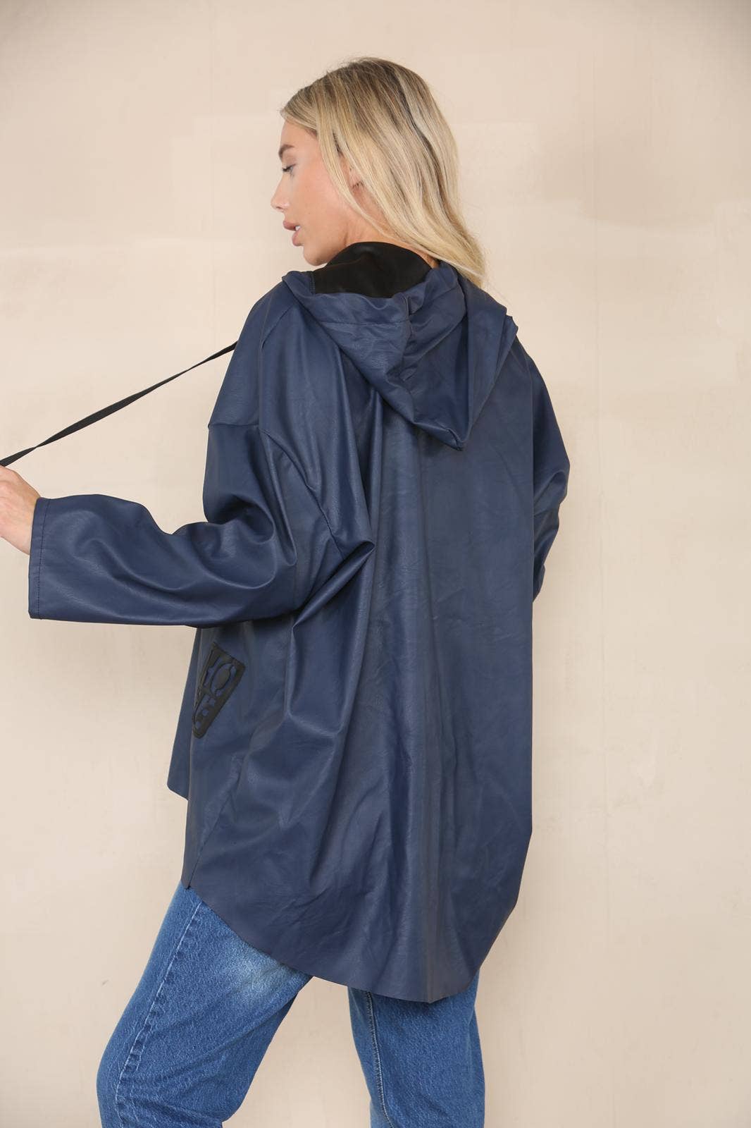 PU Leather Hooded Jacket: Cream / One Size To Fit UK 8-20 - Clothing - Scotland