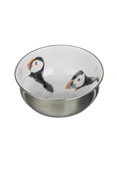 Puffin Bowl 12cm Stainless Steel - Gifts - Scotland