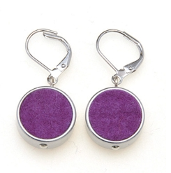 Purple Round Felt Earrings | The Nancy Smillie Shop - Art, Jewellery & Designer Gifts Glasgow Scotland
