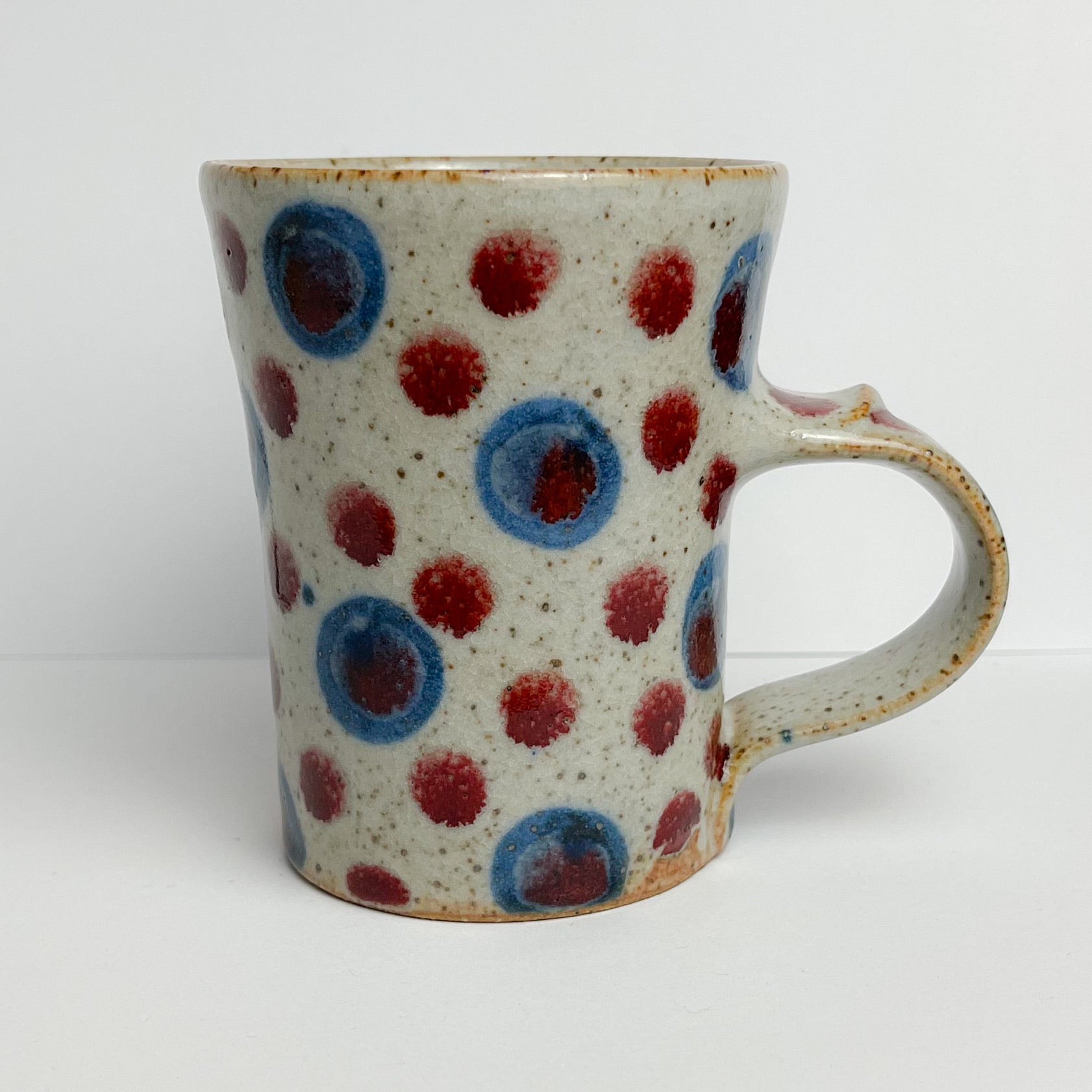 Red & Blue Spot Small Tall Mug - The Nancy Smillie Shop - Art, Jewellery & Designer Gifts Glasgow