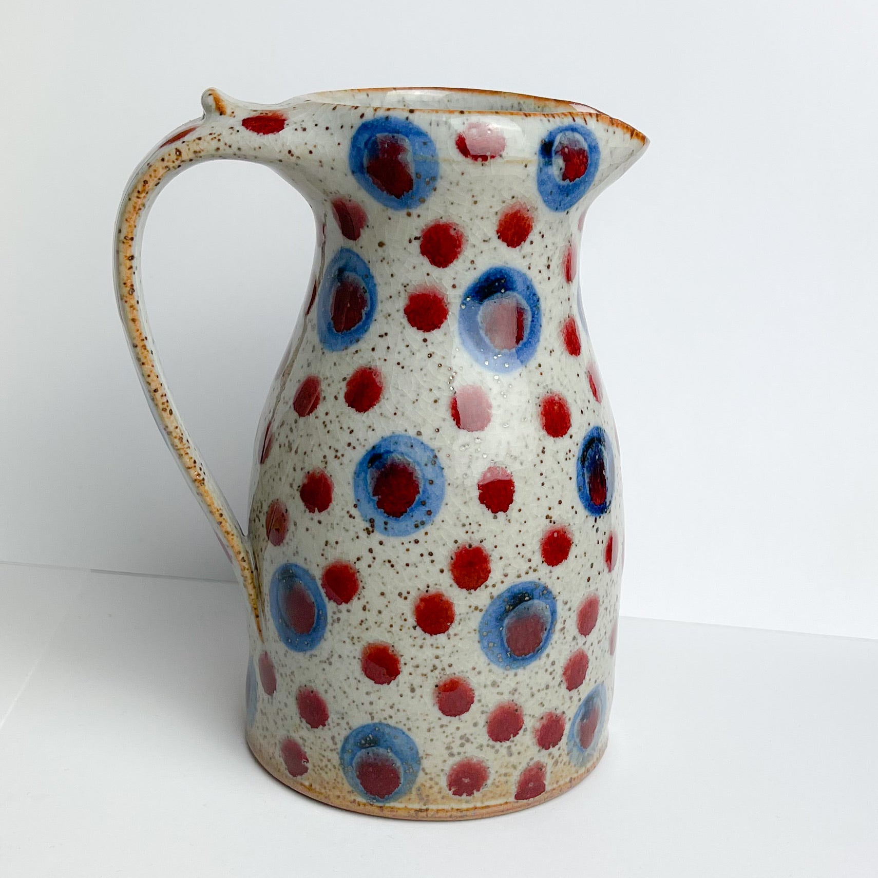 Red & Blue Spots Milk Jug - The Nancy Smillie Shop - Art, Jewellery & Designer Gifts Glasgow