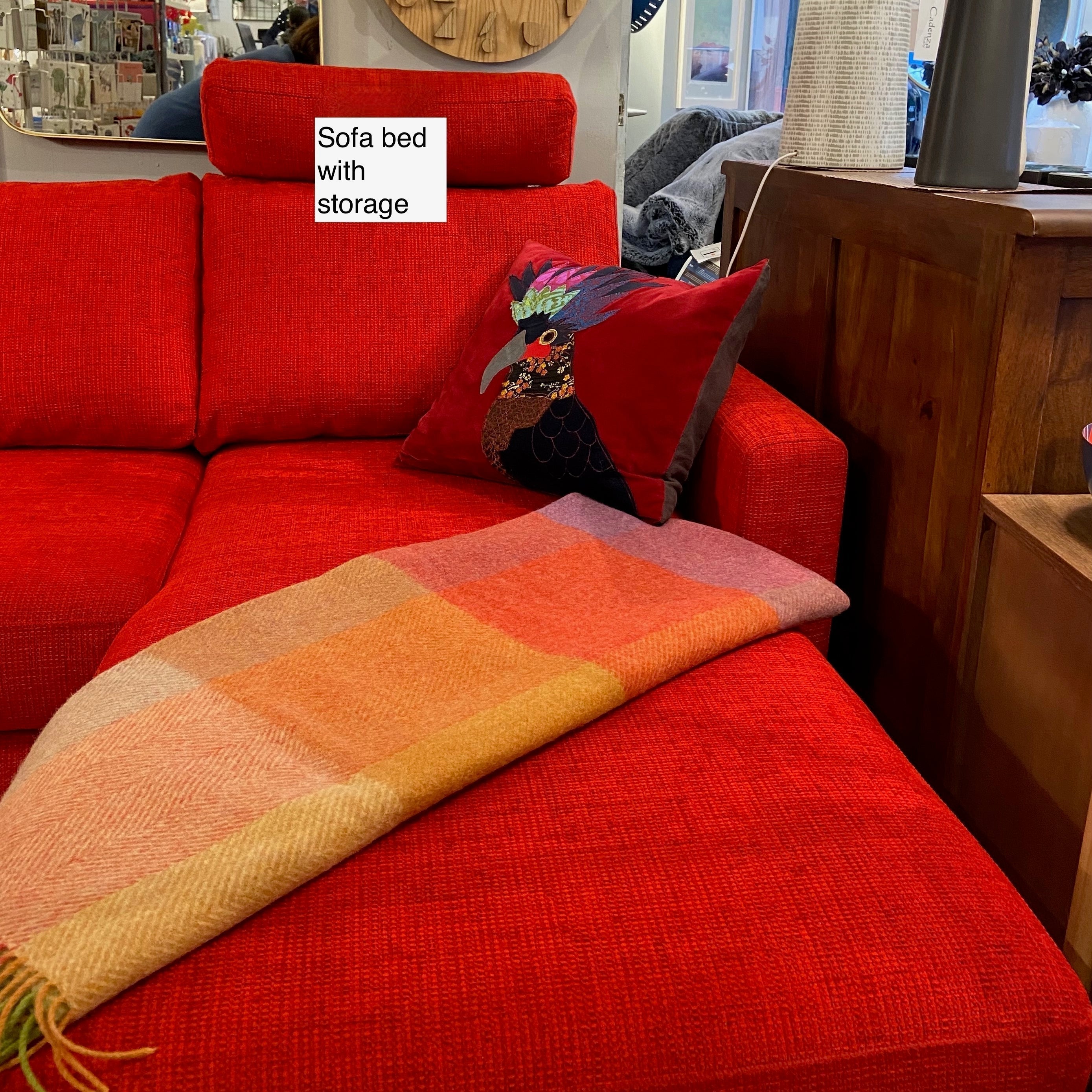Red Corner Sofabed with Storage - The Nancy Smillie Shop - Art, Jewellery & Designer Gifts Glasgow