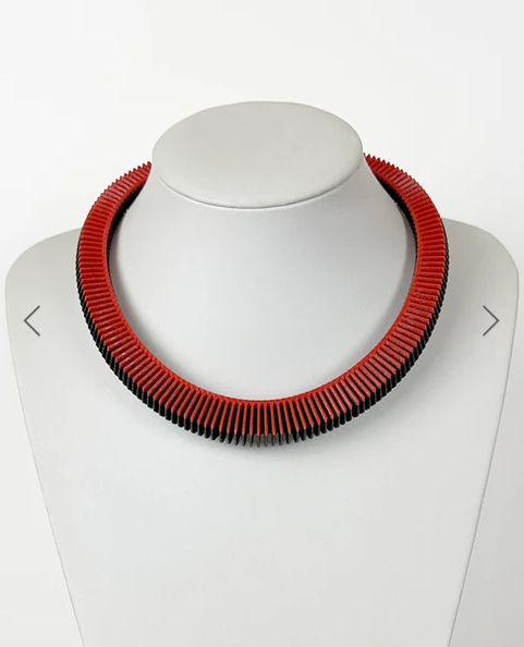 Red on Black Helix 18 Necklace - The Nancy Smillie Shop - Art, Jewellery & Designer Gifts Glasgow