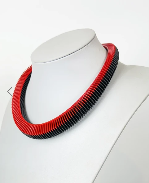 Red on Black Helix 18 Necklace - The Nancy Smillie Shop - Art, Jewellery & Designer Gifts Glasgow