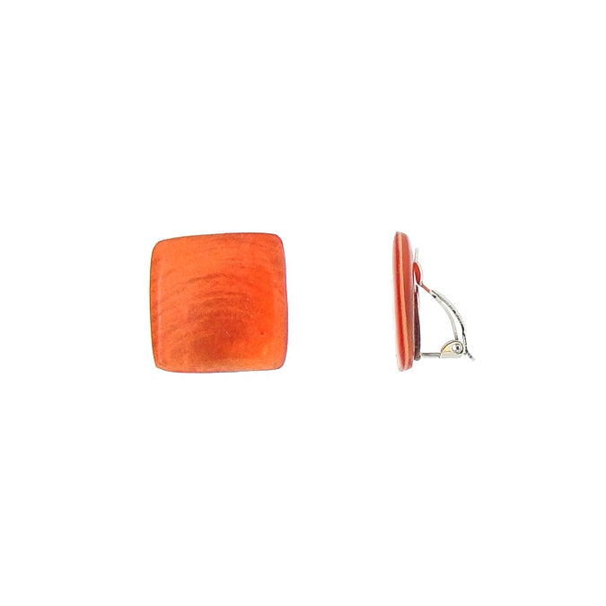 Red orange square clip earring - Jewellery - Scotland