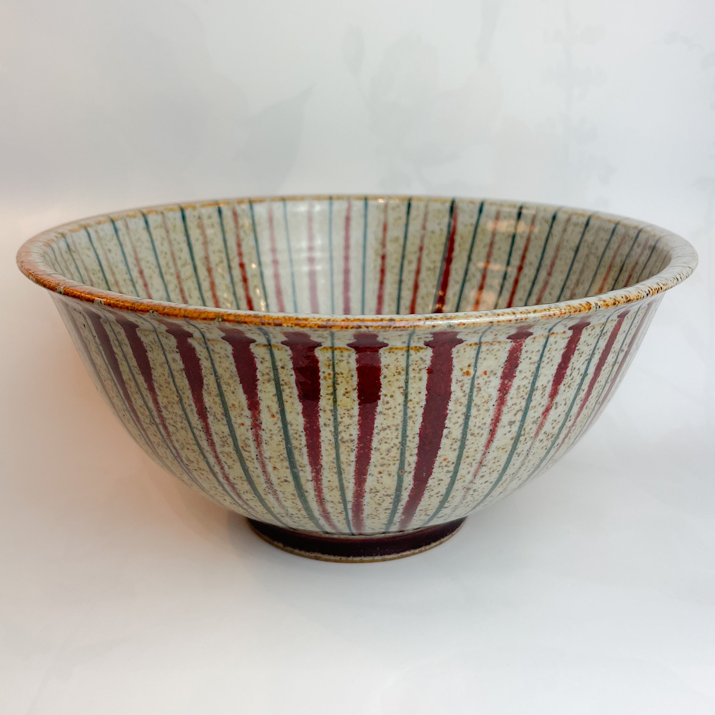 Red Pinstripe Medium Bowl - The Nancy Smillie Shop - Art, Jewellery & Designer Gifts Glasgow
