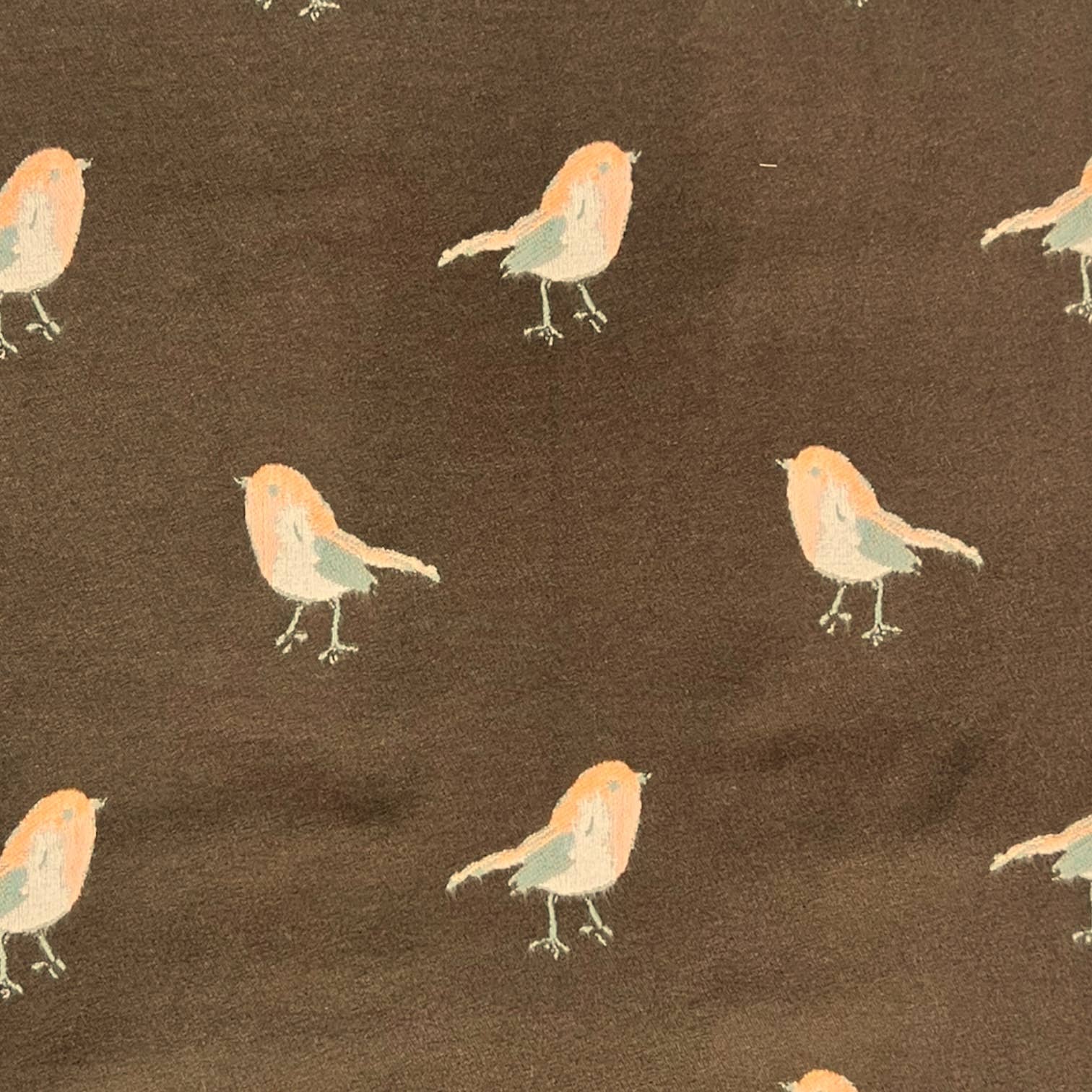 Robin bird woven print on reversible cashmeremix: Red - Scarves! - Scotland