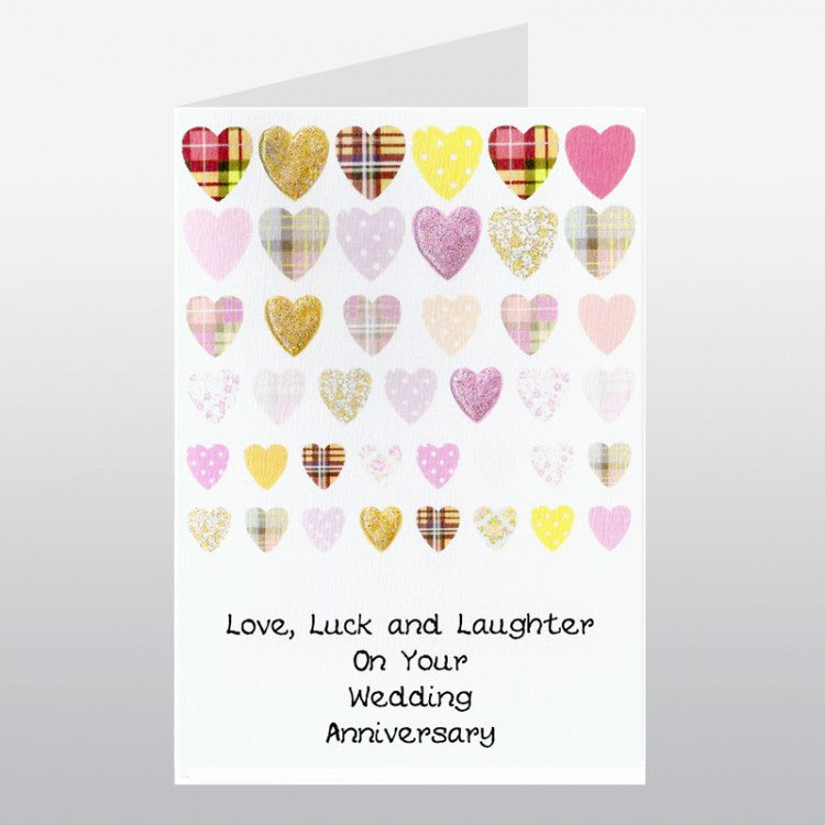 Rows Of Hearts Anniversary Card - The Nancy Smillie Shop - Art, Jewellery & Designer Gifts Glasgow