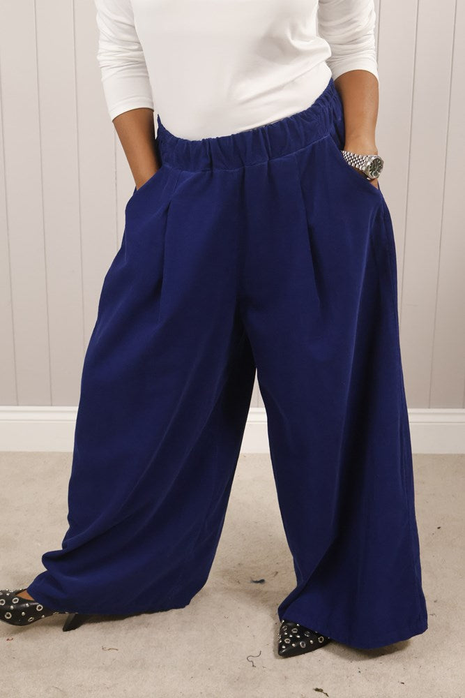 Royal Blue Cord Wide leg trousers - Clothing - Scotland