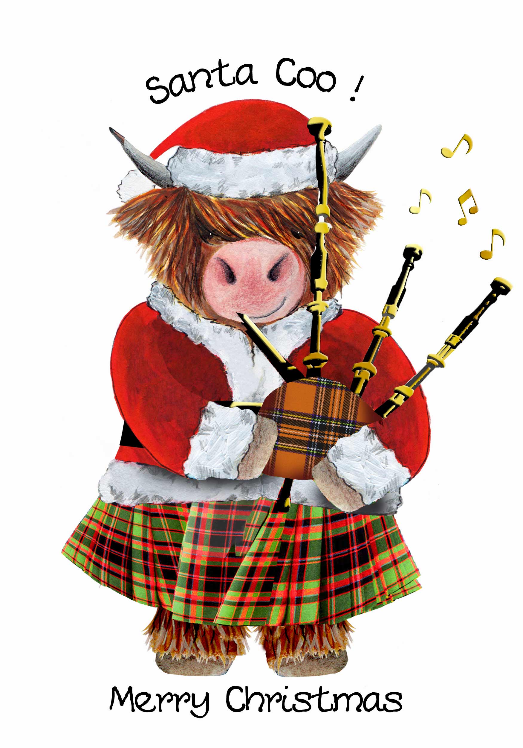 Santa Coo Merry Christmas | The Nancy Smillie Shop - Art, Jewellery & Designer Gifts Glasgow Scotland