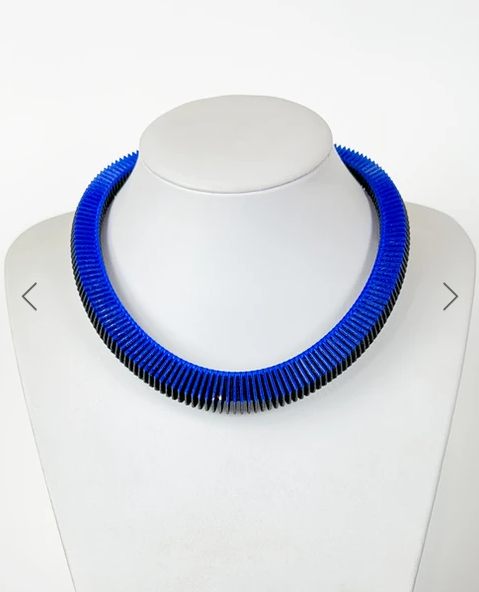 Sapphire on Black Helix 18 Necklace - The Nancy Smillie Shop - Art, Jewellery & Designer Gifts Glasgow