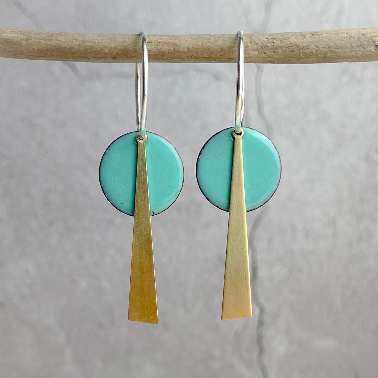 Sea Foam Geometric Earrings - The Nancy Smillie Shop - Art, Jewellery & Designer Gifts Glasgow