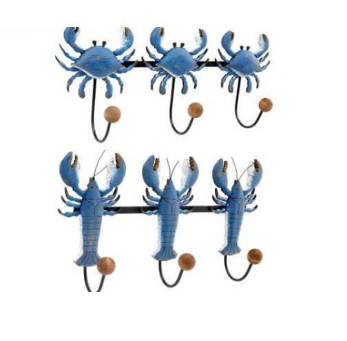 Blue sealife coat rack
