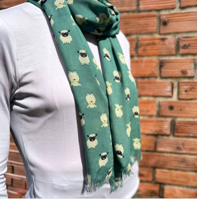 Green Sheep Scarf