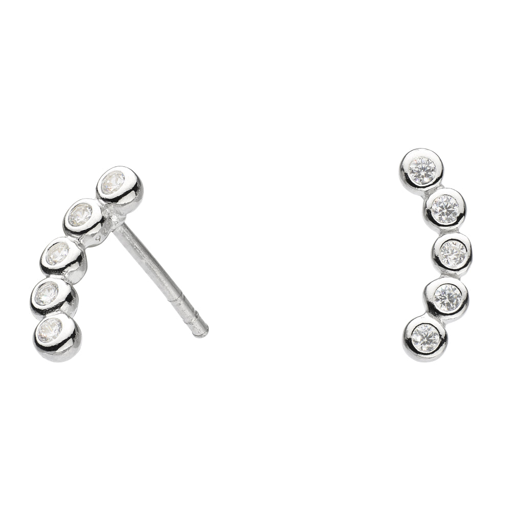 Silver Curved Stud Earrings - The Nancy Smillie Shop - Art, Jewellery & Designer Gifts Glasgow