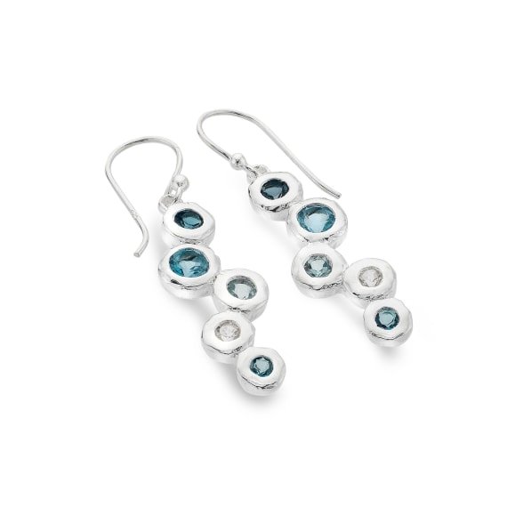 Silver Faceted Pebble Earrings - The Nancy Smillie Shop - Art, Jewellery & Designer Gifts Glasgow