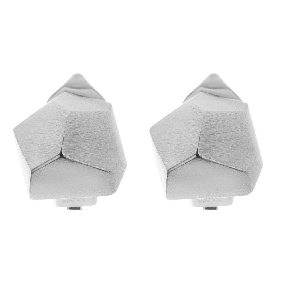 Silver Geometric Clip-On Earrings - The Nancy Smillie Shop - Art, Jewellery & Designer Gifts Glasgow