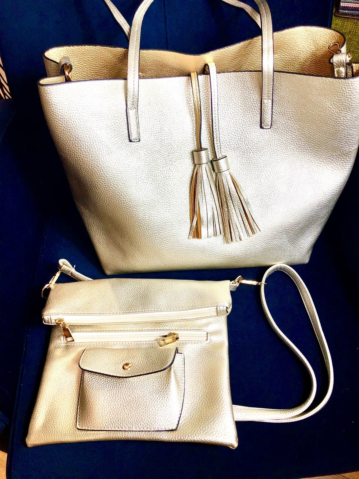 Silver & Gold Tote Bag - The Nancy Smillie Shop - Art, Jewellery & Designer Gifts Glasgow