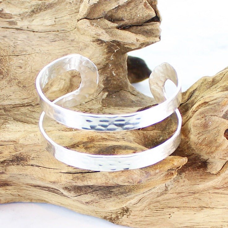 Silver Metal Double Cuff - The Nancy Smillie Shop - Art, Jewellery & Designer Gifts Glasgow