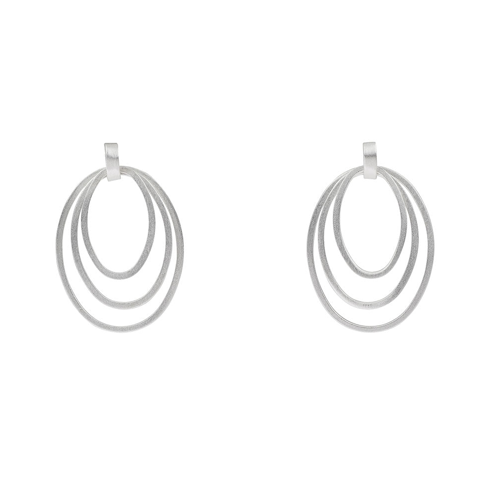 Silver Oval Earrings - The Nancy Smillie Shop - Art, Jewellery & Designer Gifts Glasgow