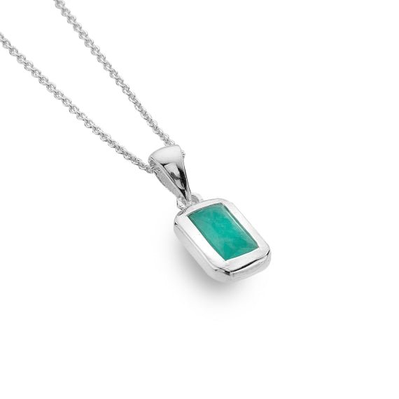 Silver Square Amazonite Pendant - The Nancy Smillie Shop - Art, Jewellery & Designer Gifts Glasgow
