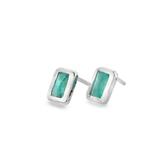 Silver Square Amazonite Studs - The Nancy Smillie Shop - Art, Jewellery & Designer Gifts Glasgow