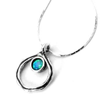 Simple Opal Loop Necklace - The Nancy Smillie Shop - Art, Jewellery & Designer Gifts Glasgow