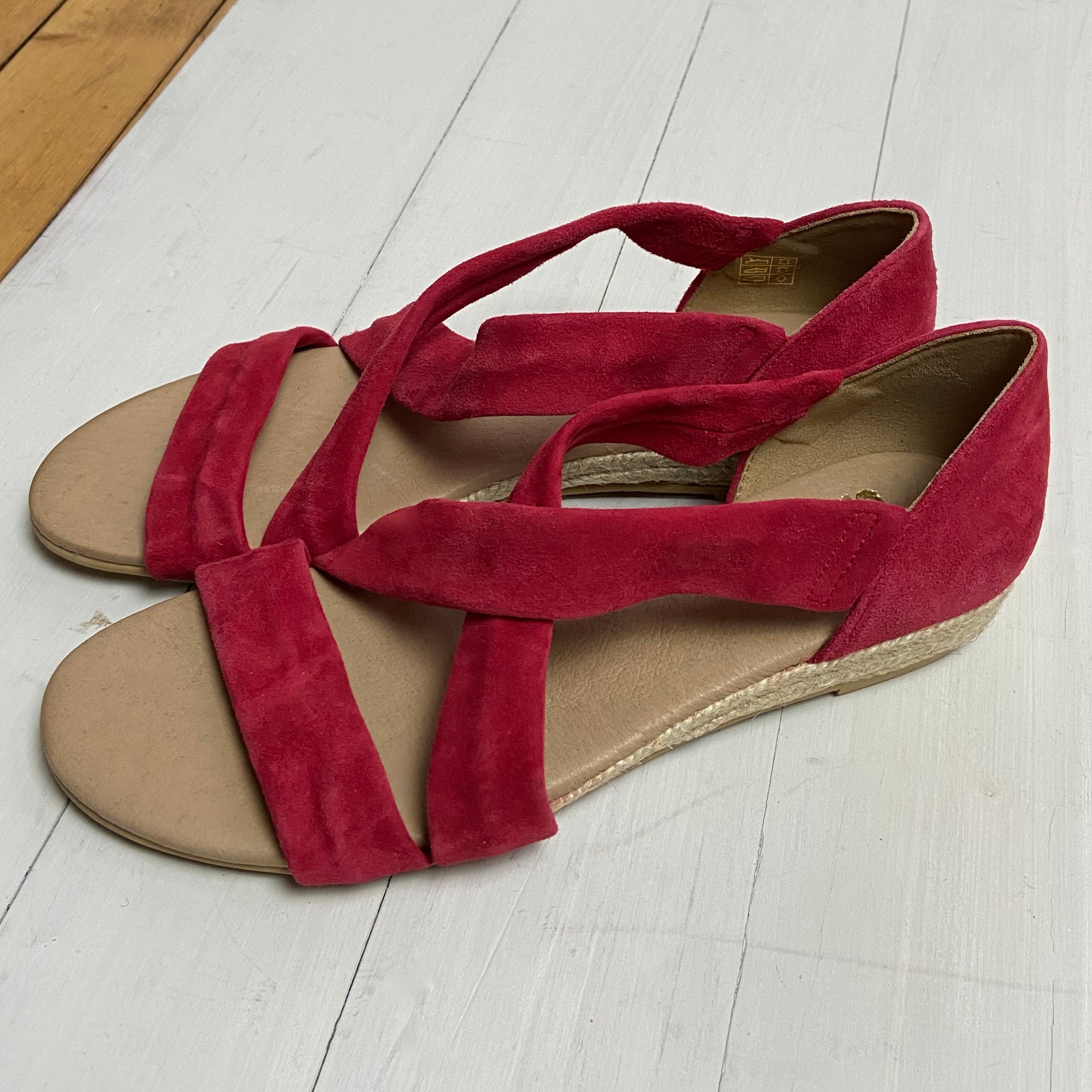 Ska Suede Red Isabella Sandals - The Nancy Smillie Shop - Art, Jewellery & Designer Gifts Glasgow