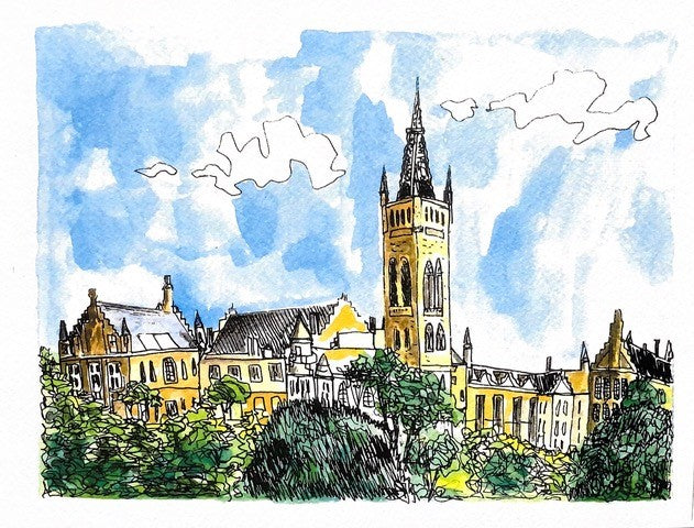Glasgow University Card - The Nancy Smillie Shop - Art, Jewellery & Designer Gifts Glasgow