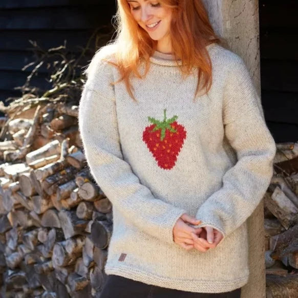 Small Strawberry Sweater - The Nancy Smillie Shop - Art, Jewellery & Designer Gifts Glasgow