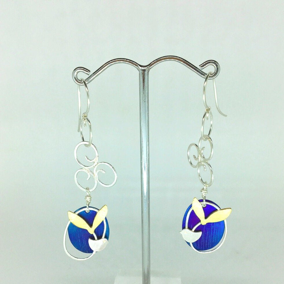 Spiral Bird Earrings - The Nancy Smillie Shop - Art, Jewellery & Designer Gifts Glasgow