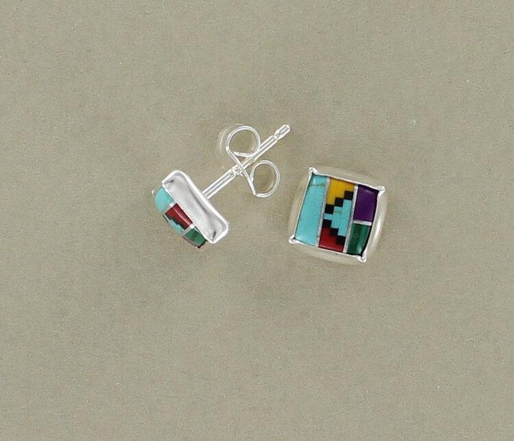 Square Aztec Stud Earrings - The Nancy Smillie Shop - Art, Jewellery & Designer Gifts Glasgow