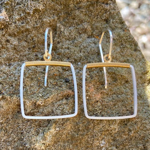 Square Outline Earrings - The Nancy Smillie Shop - Art, Jewellery & Designer Gifts Glasgow