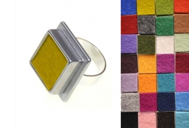 Square Ring with Interchangeable Felt | The Nancy Smillie Shop - Art, Jewellery & Designer Gifts Glasgow Scotland